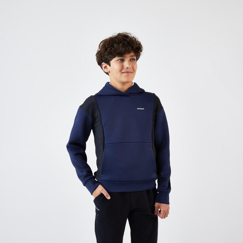 SWEAT TENNIS À CAPUCHE DRY ENFANT - BLEU