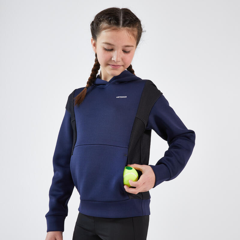 Felpa tennis bambino DRY con cappuccio blu