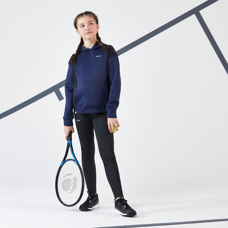 SWEAT TENNIS À CAPUCHE DRY ENFANT - BLEU