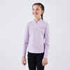 Meiteņu siltais garpiedurkņu T krekls ar 1/2 rāvējslēdzēju, blāvi violets