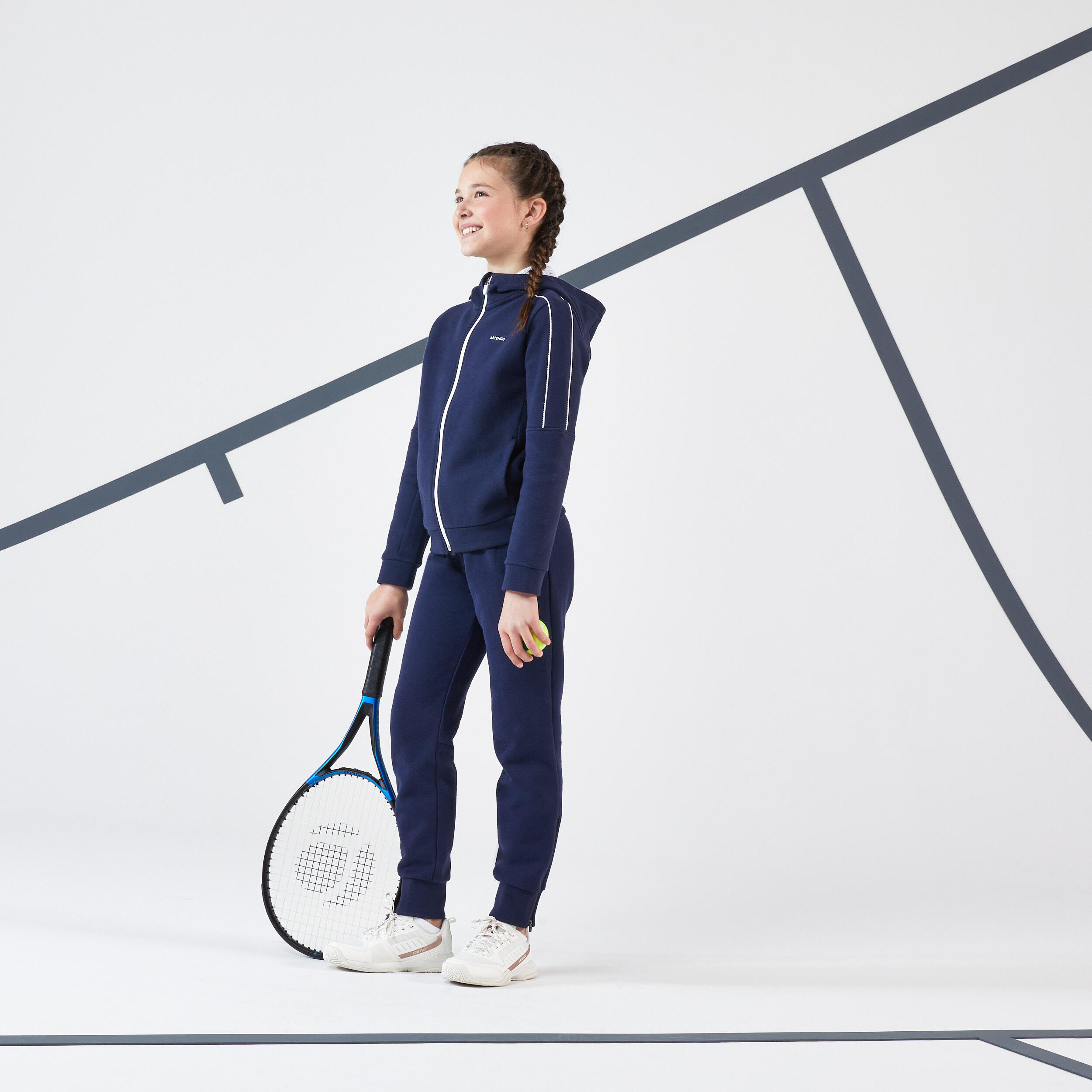 GIACCA DA TENNIS CON CAPPUCCIO PER BAMBINI - BLU