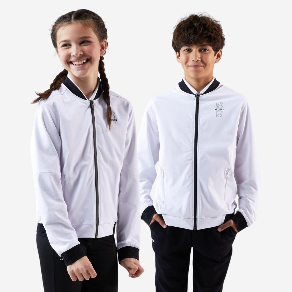 Boys' Stretchy Lightweight Tennis Jacket Ergols - White