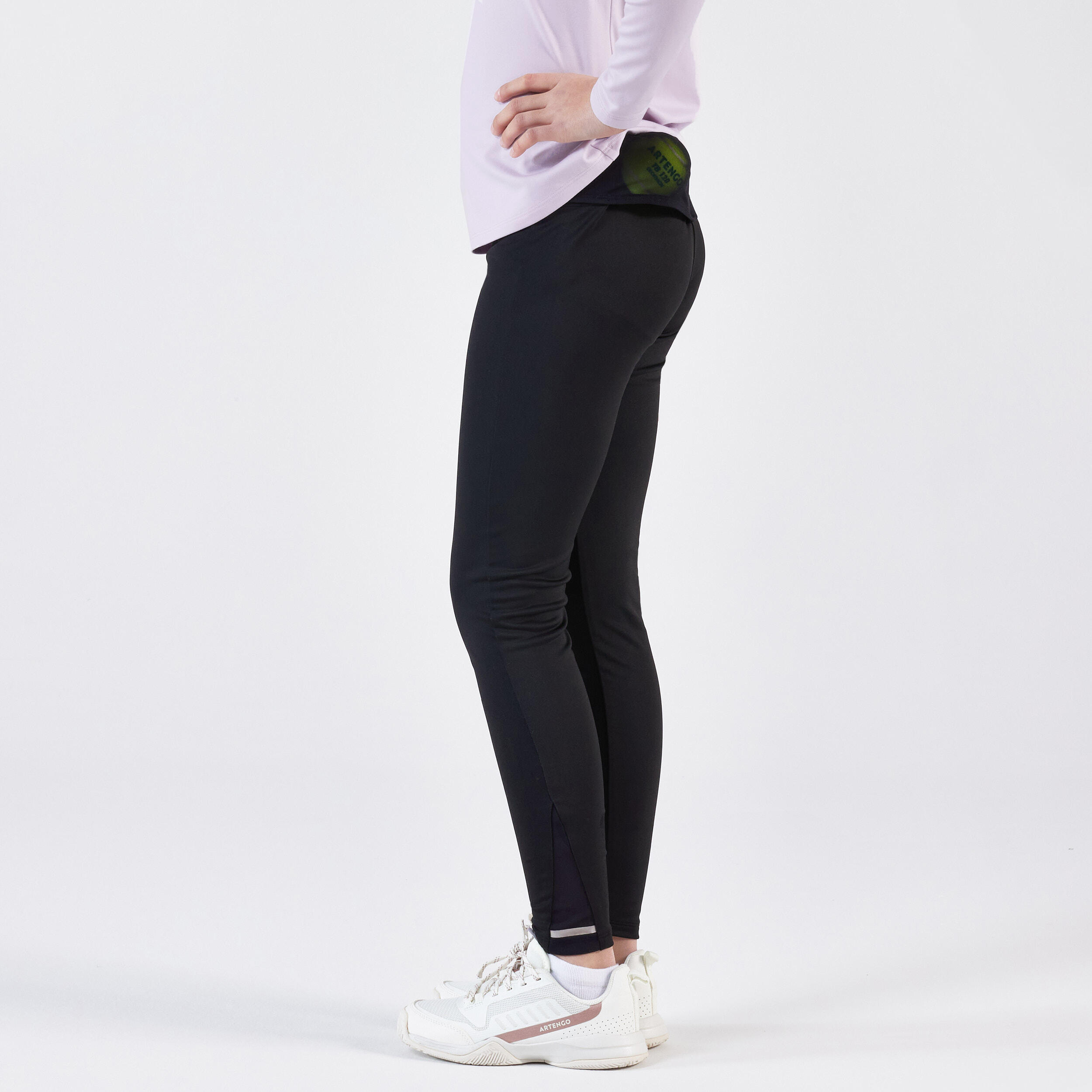 legging de tennis fille - leg500 noir - artengo