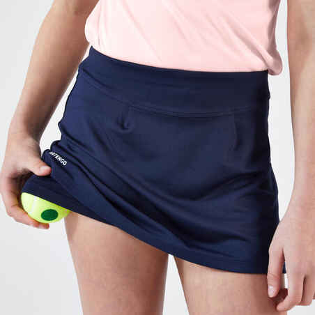 Mergaičių teniso sijonas „TSK100“, tamsiai mėlynas