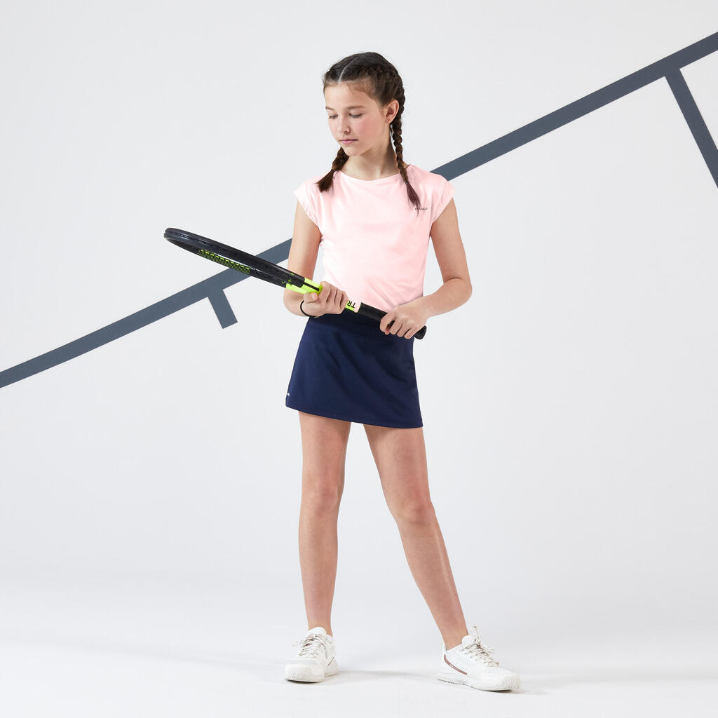 Dievčenská sukňa TSK100 na tenis tmavomodrá
