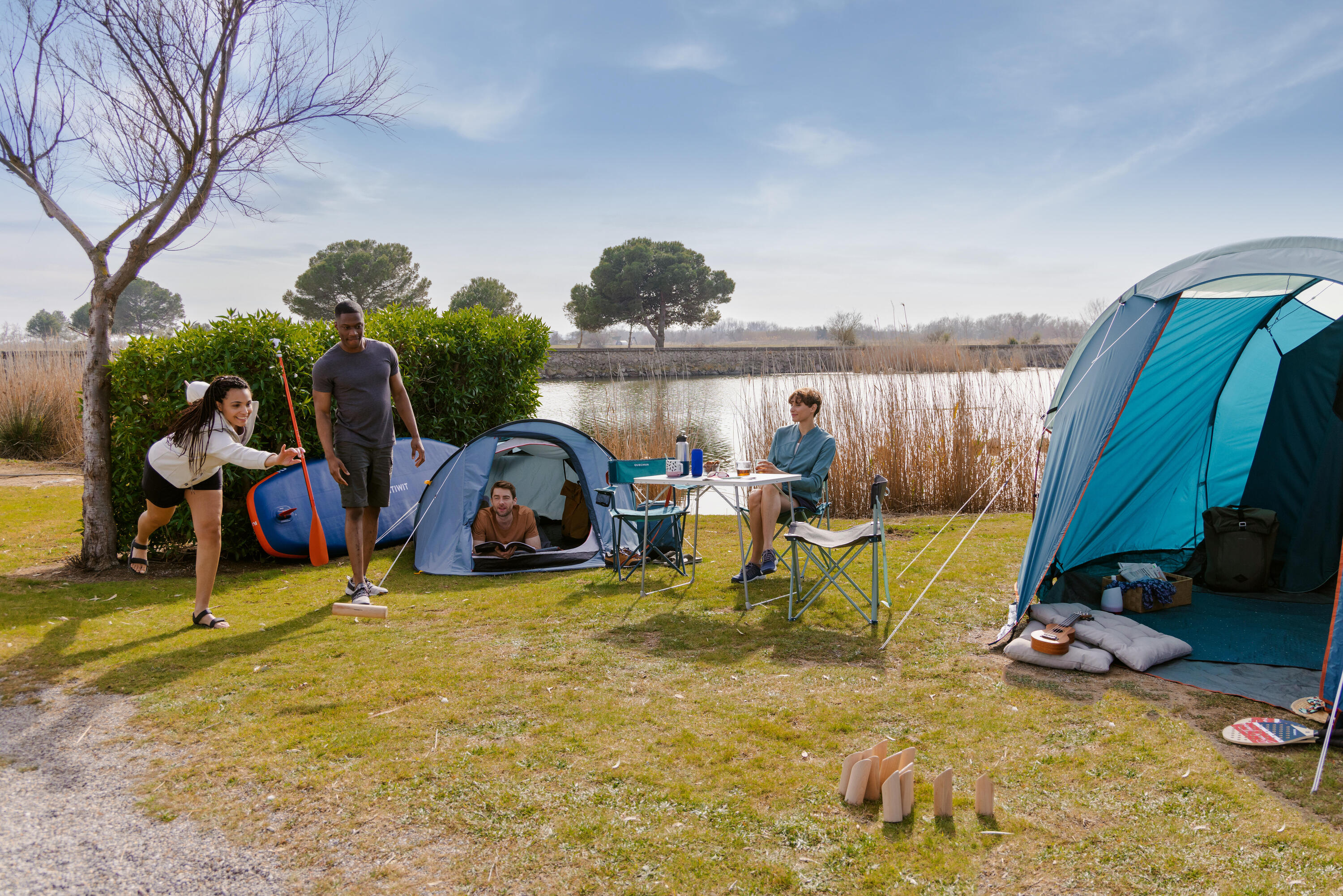 Tente de camping instantanée 2 places, 2 Seconds bleu 19/23