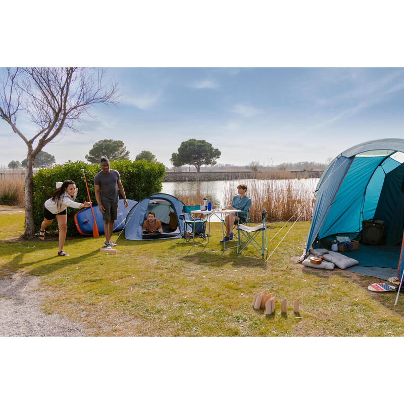Tente de camping 2 places, 2 SECONDS bleu