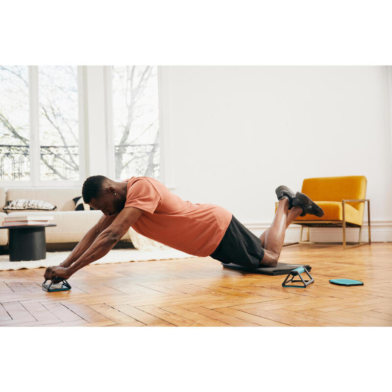 Pantalon scurt respirant 2 în 1 Fitness buzunare cu fermoar Negru Bărbați