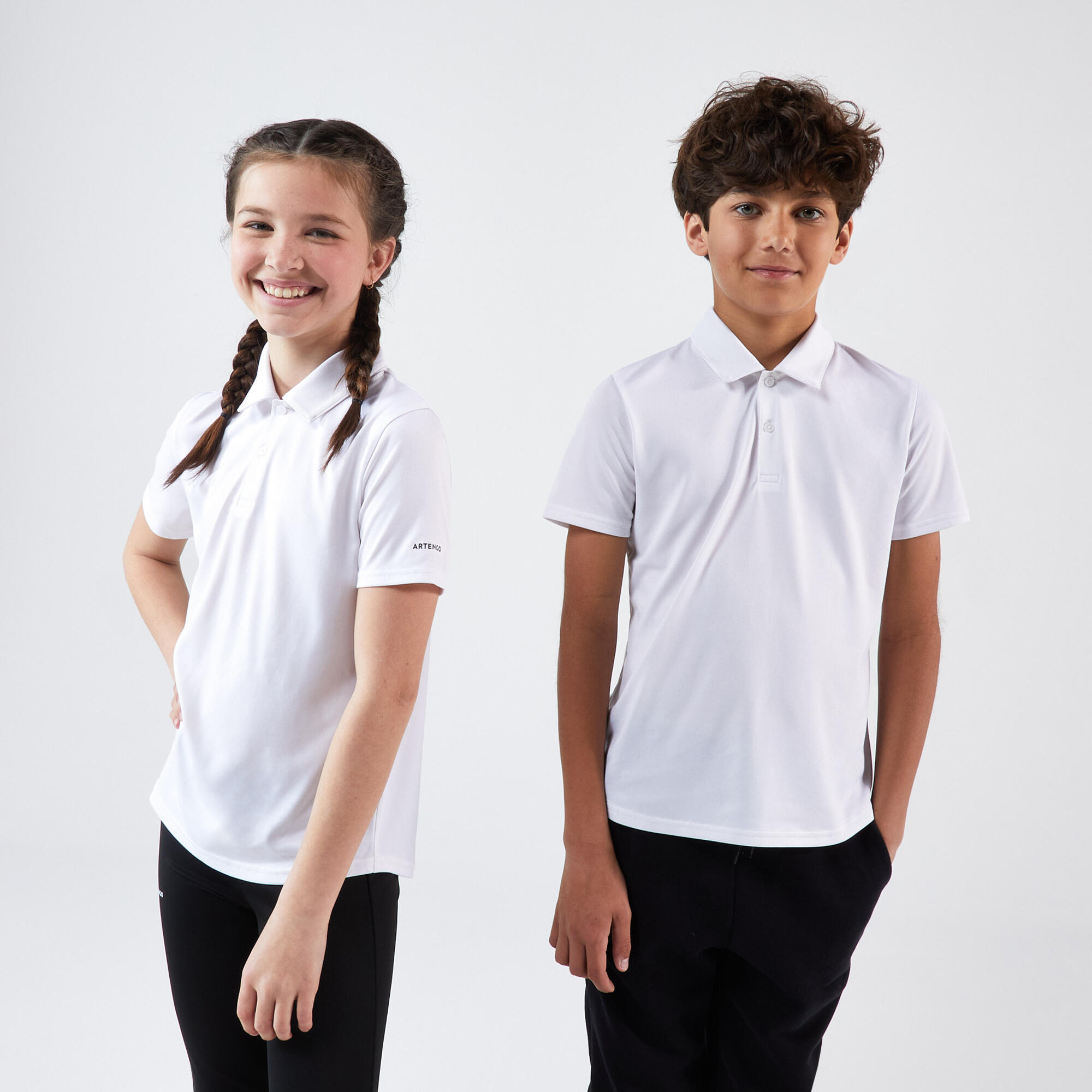 Kids' Tennis Polo - TPO 100 White - ARTENGO