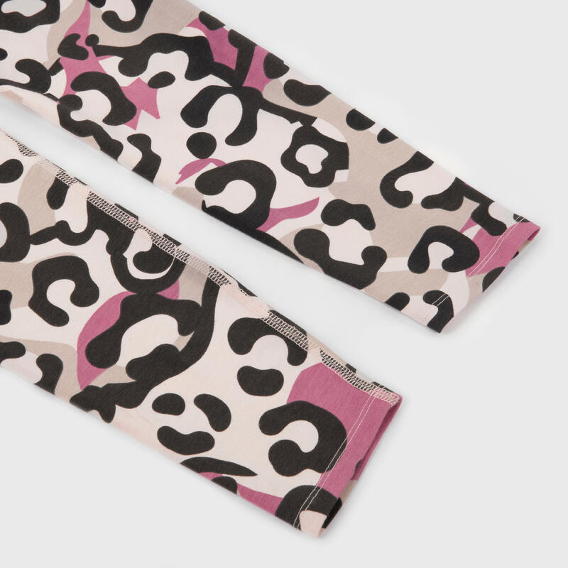 Meisjeslegging met hoge taille voor modern jazz luipaardprint/roze