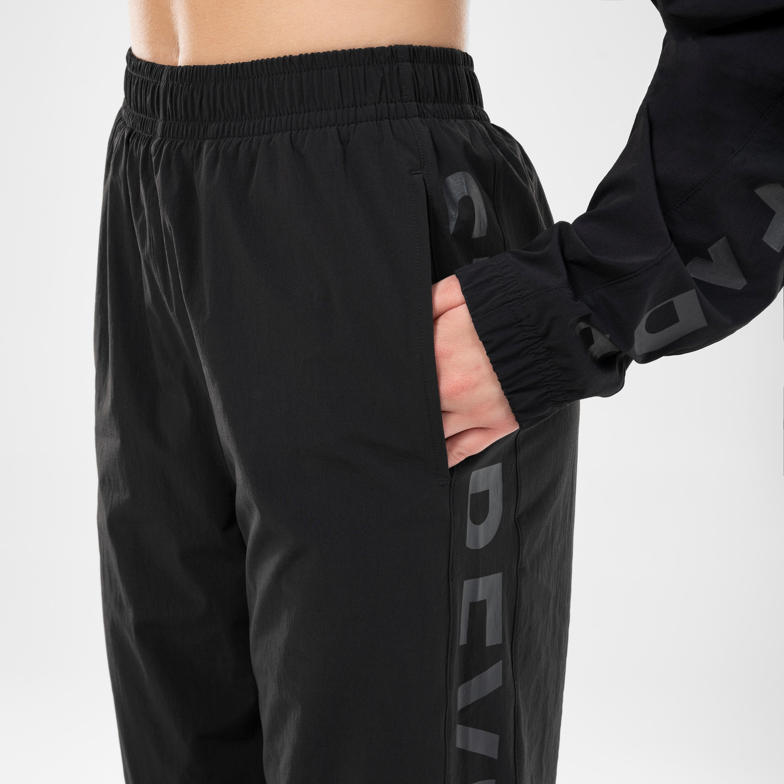 Men's/Women's Breakdancing & Hip Hop Bottoms - Black 3/8