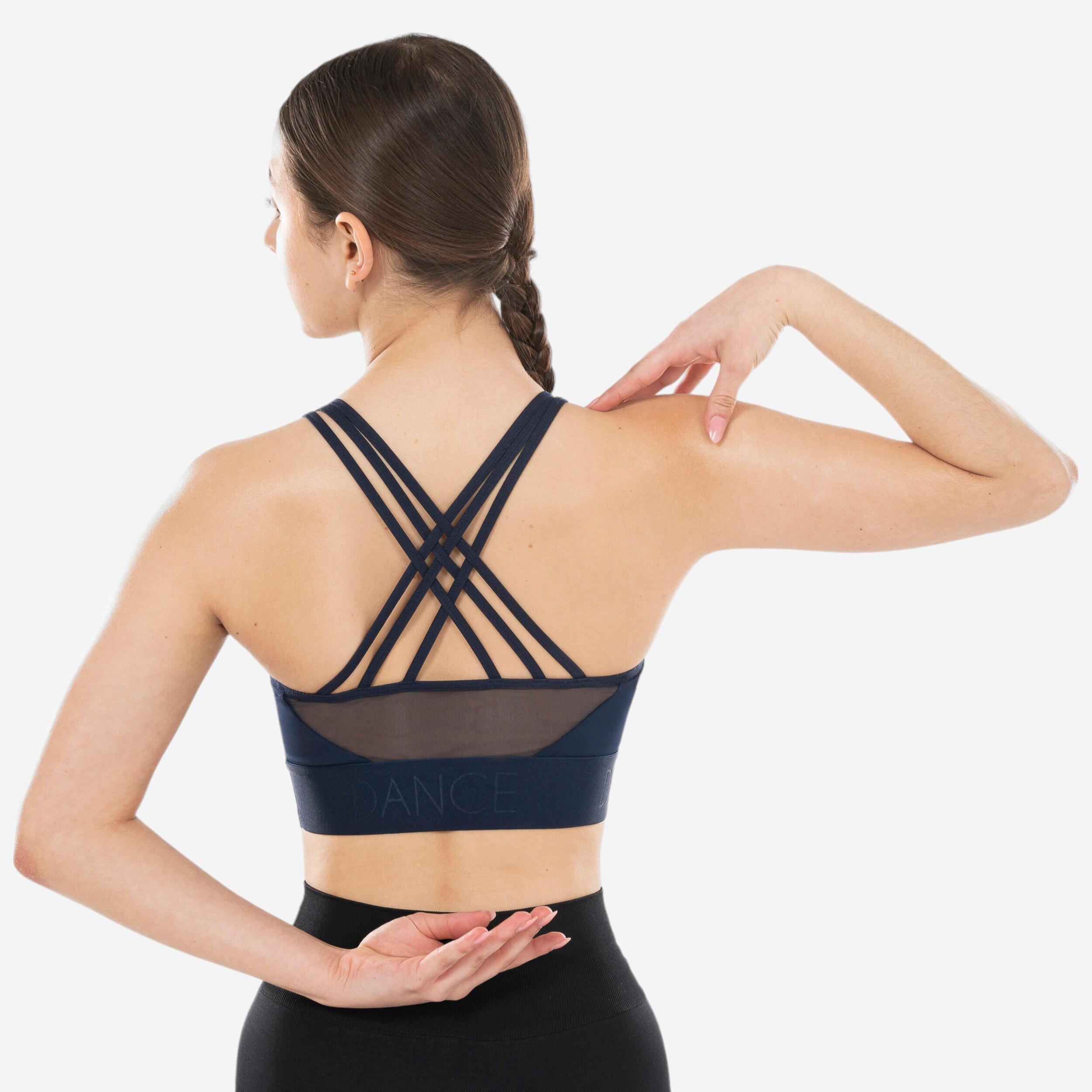 Starever - Brassière Danse Moderne, Fines Bretelles Pad Amovibles Femme - Bleu - Brassière - Danse / Gymnastique - Bleu - 40m - Decathlon