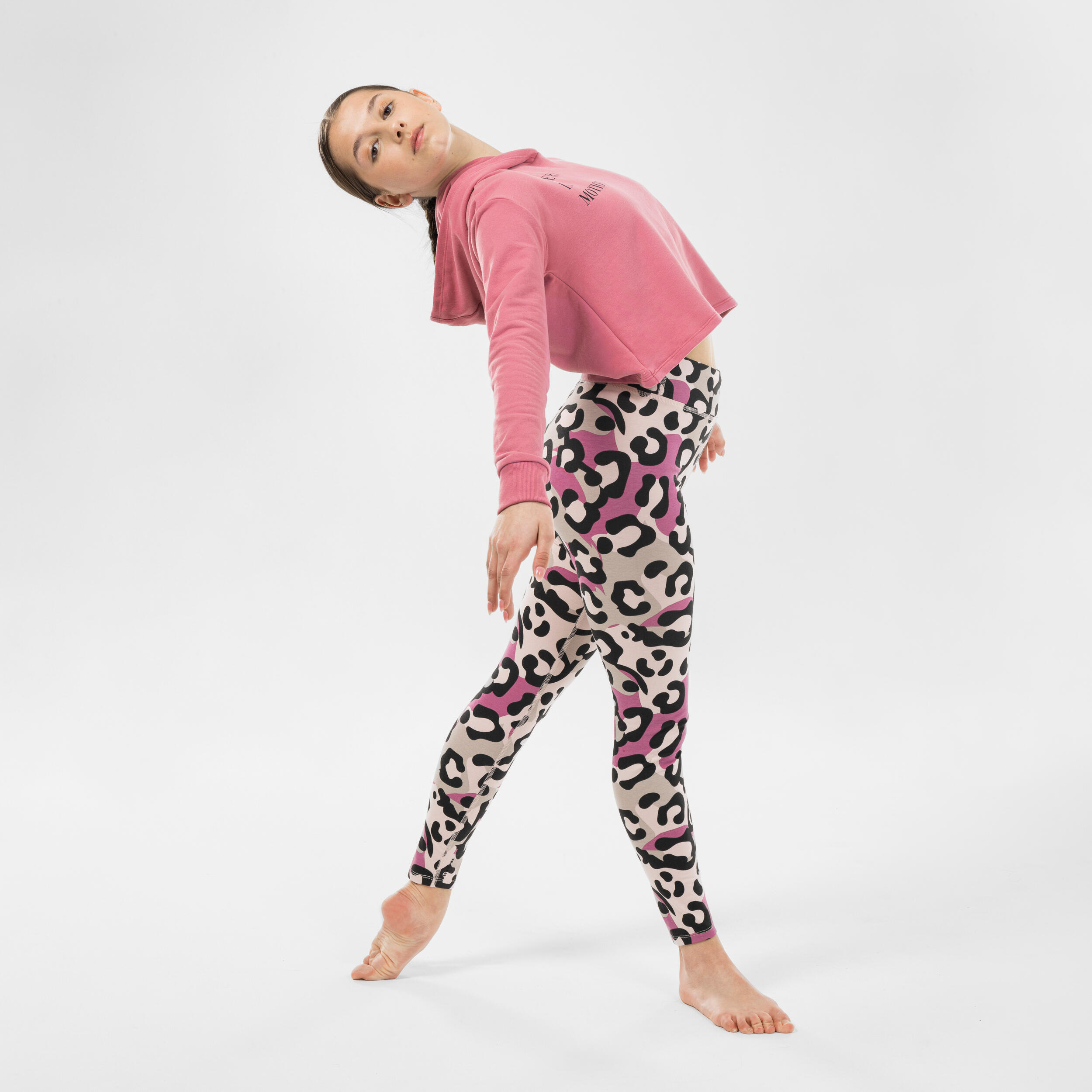 Sudadera Danza Modern Jazz Niños Rosa Viejo Crop Capucha 2/6