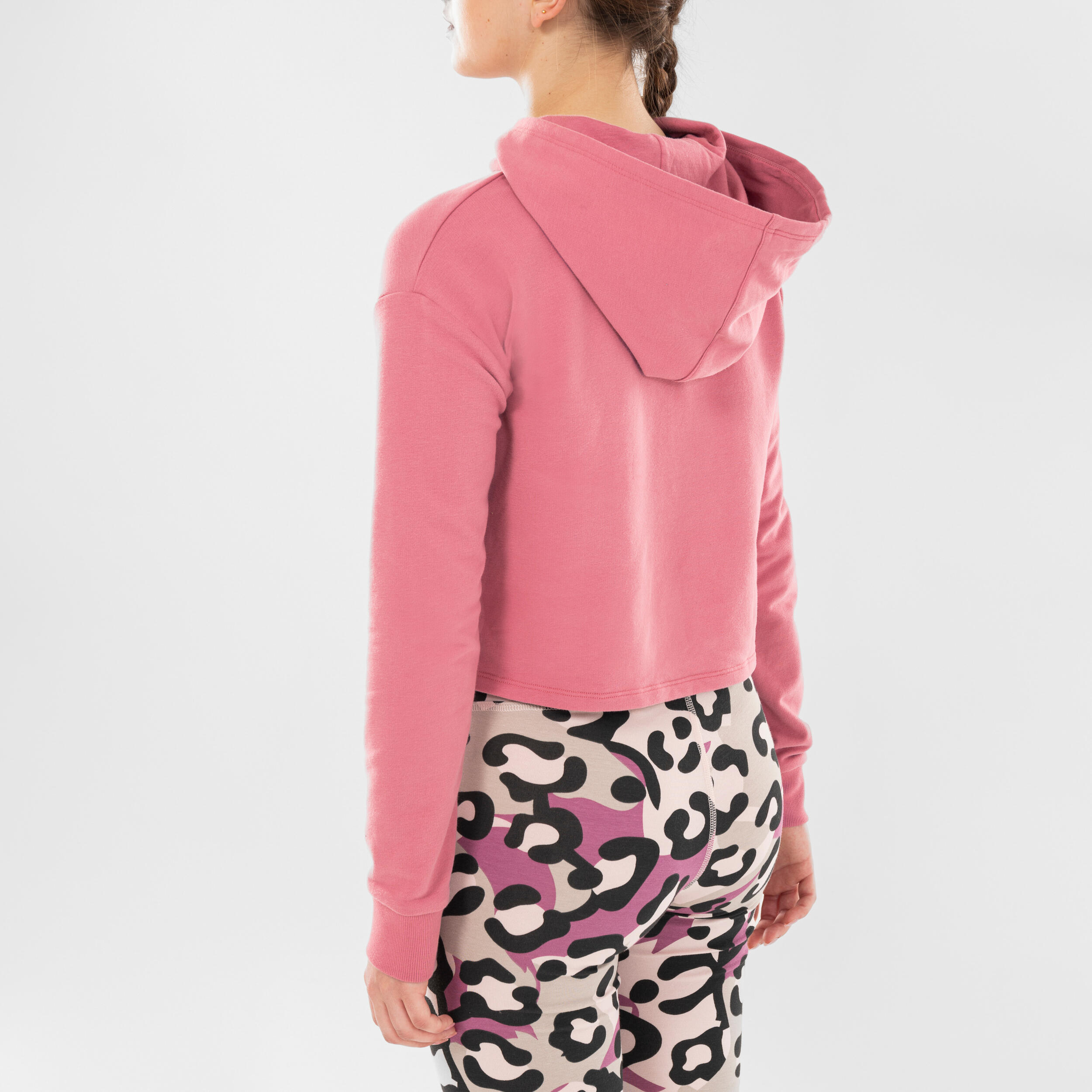 Sudadera Danza Modern Jazz Niños Rosa Viejo Crop Capucha 4/6