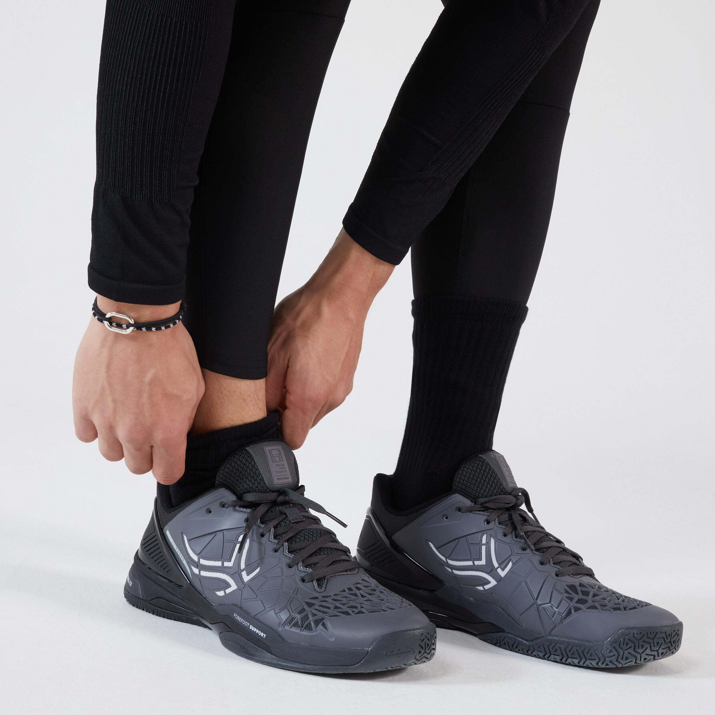 2-in-1 Legging Shorts Thermic - Grey Khaki/Black 7/8