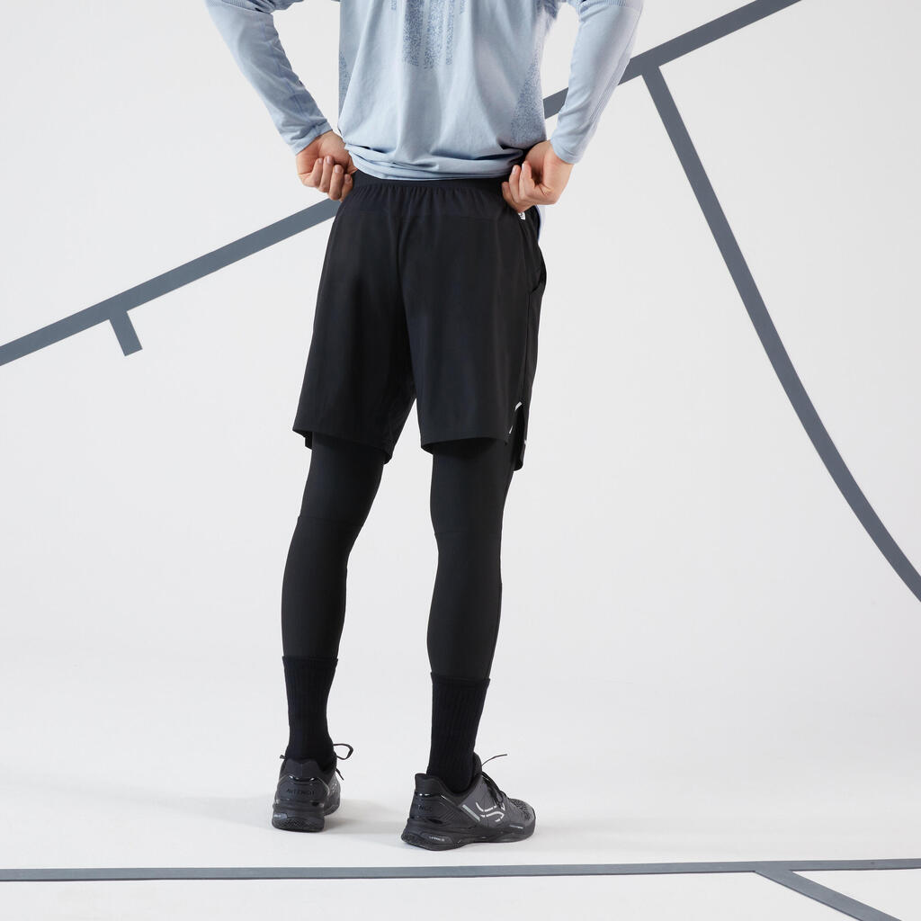 2-in-1 Legging Shorts Thermic - Grey Khaki/Black