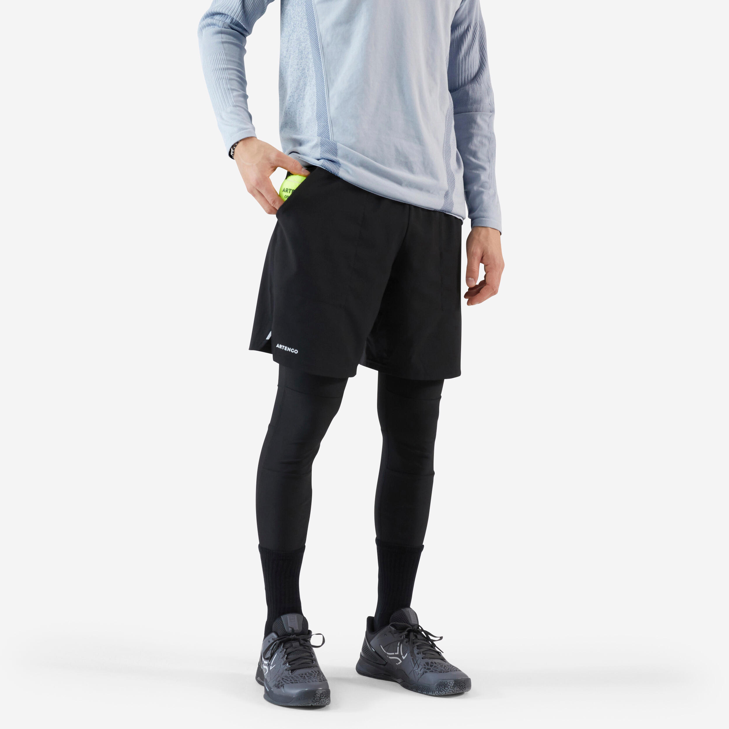 2-i-1 Shorts Med Tights - Thermic - Svart