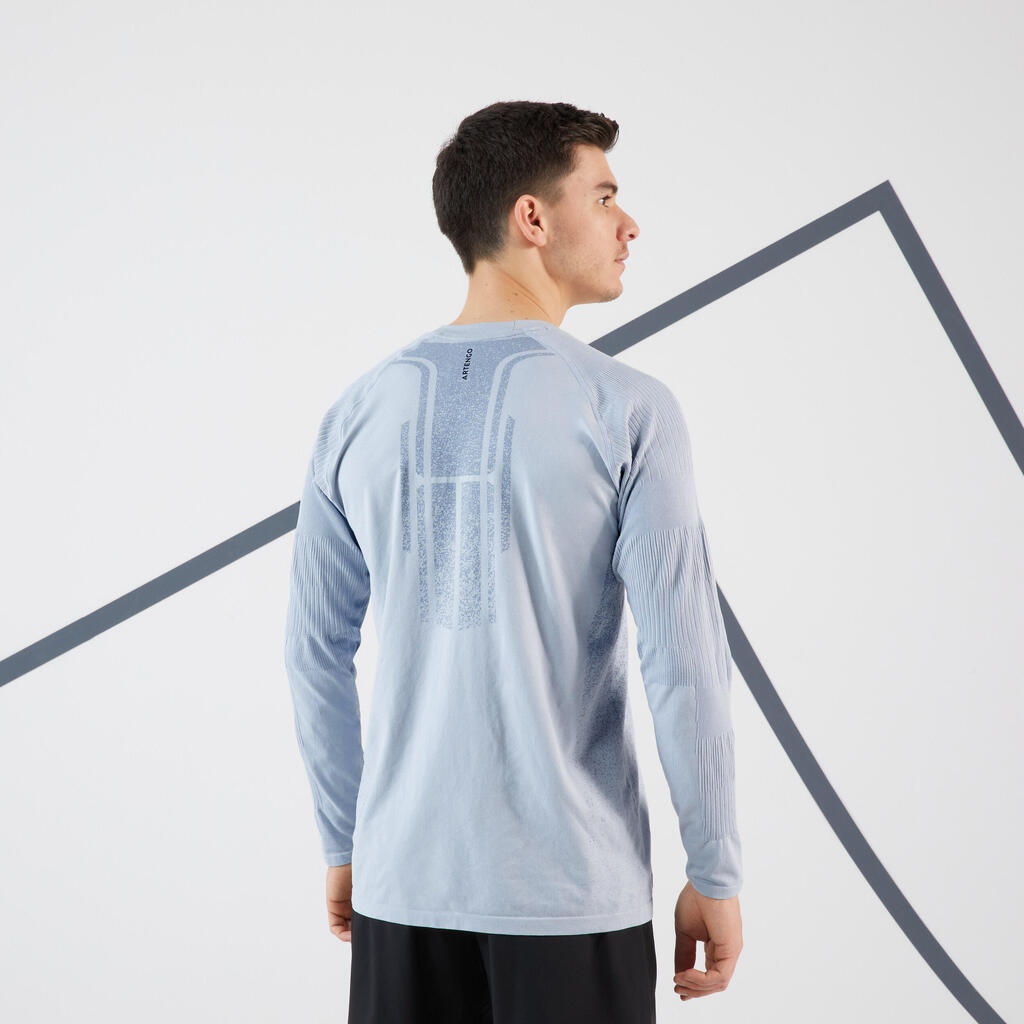 Men's Tennis Long-Sleeved Top Thermic - Light Grey