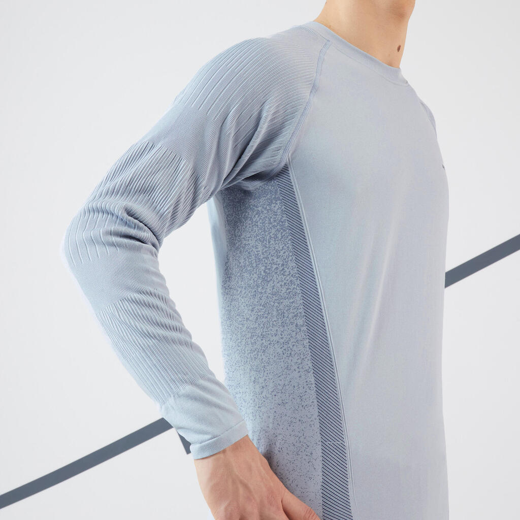 Men's Tennis Long-Sleeved Top Thermic - Light Grey