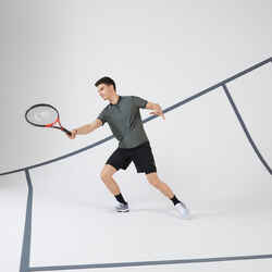 Men's Short-Sleeved Tennis T-Shirt TTS DRY+ - Khaki Grey