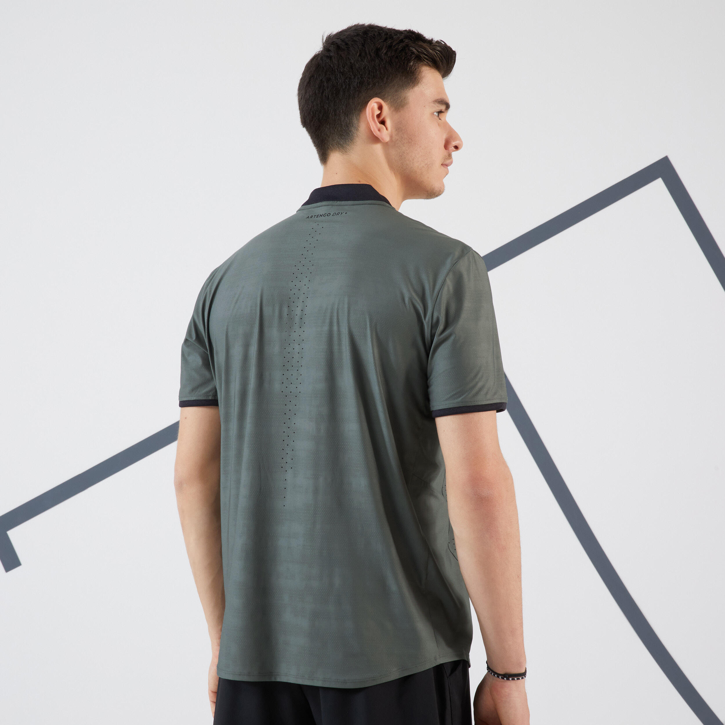 Men's Tennis Short-Sleeved T-Shirt Dry+ - Khaki 5/6