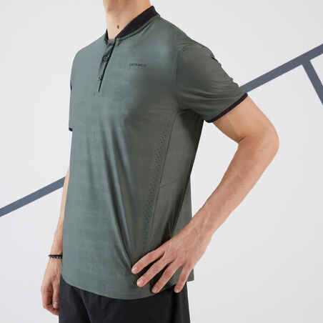 Men's Short-Sleeved Tennis T-Shirt TTS DRY+ - Khaki Grey