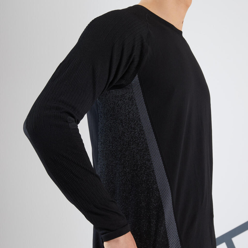 Pánske tenisové tričko Thermic s dlhými rukávmi svetlosivé