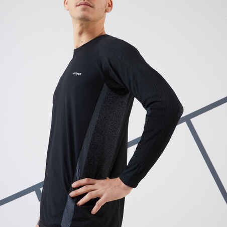 Men's Tennis Long-Sleeved Top Thermic - Black