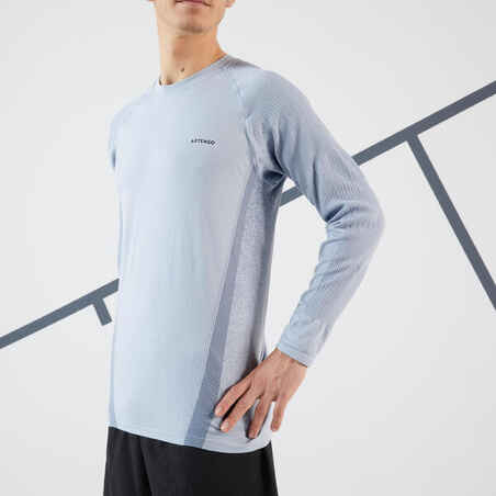 Vyriški ilgarankoviai teniso marškinėliai „Thermic“, šviesiai pilki