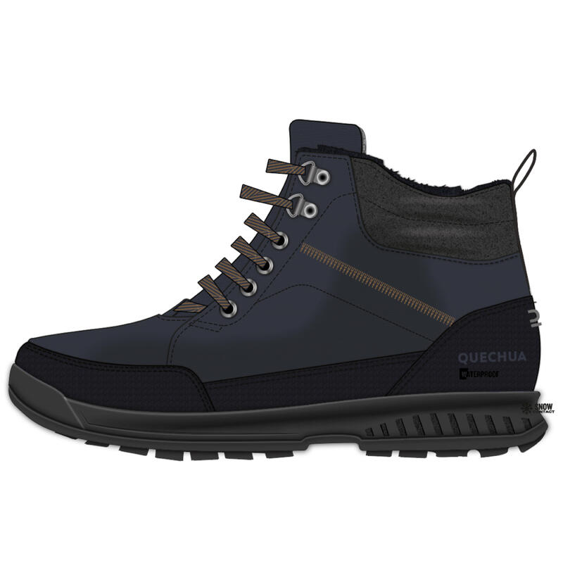 Scarpe calde da montagna uomo SH100 MID impermeabili blu