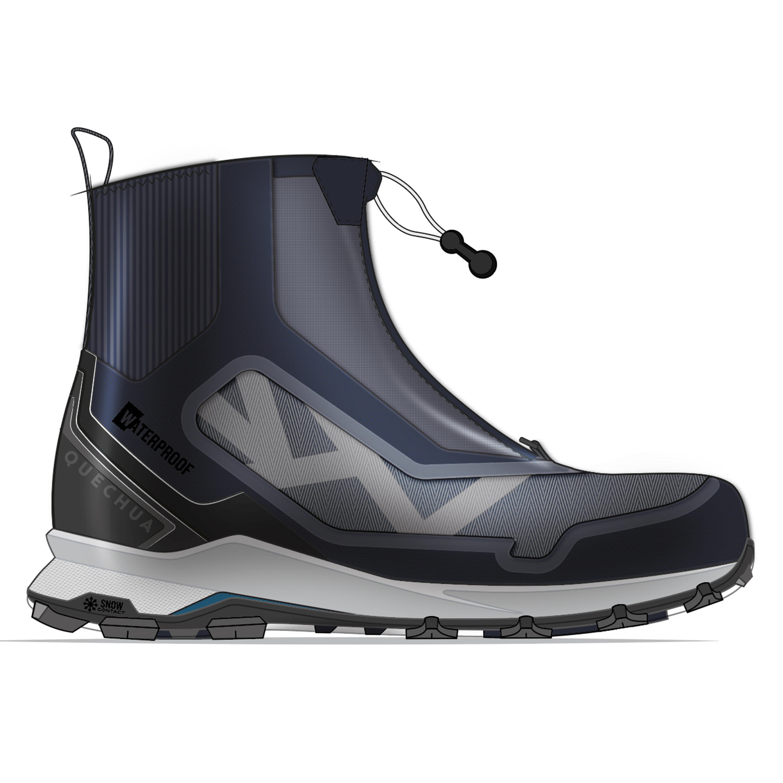 Botas cálidas de senderismo impermeables hombre, MH900 Pro azul  6/6
