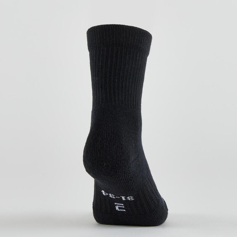 CHAUSSETTES DE TENNIS HAUTES ENFANT ARTENGO RS 300 NOIR COLOR BLOCK LOT DE 4
