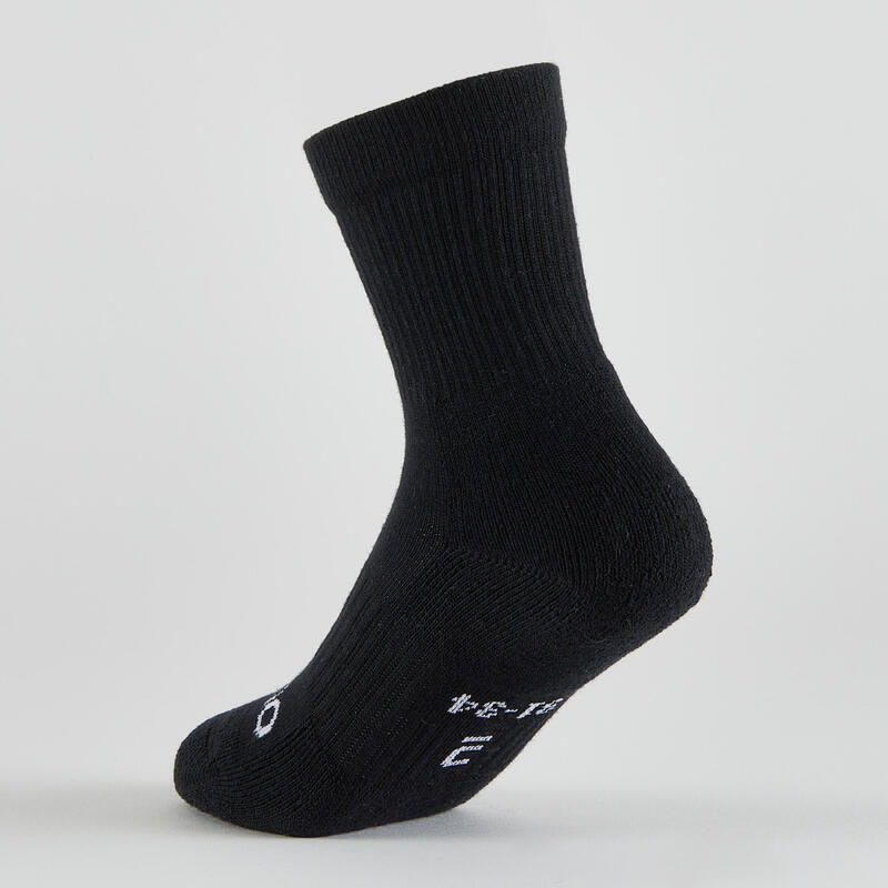 CHAUSSETTES DE TENNIS HAUTES ENFANT ARTENGO RS 300 NOIR COLOR BLOCK LOT DE 4