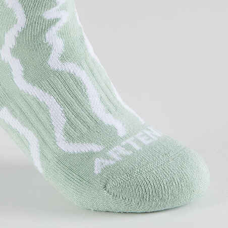 Kids' High Tennis Socks 4-Pack RS 300 - Grey/Green