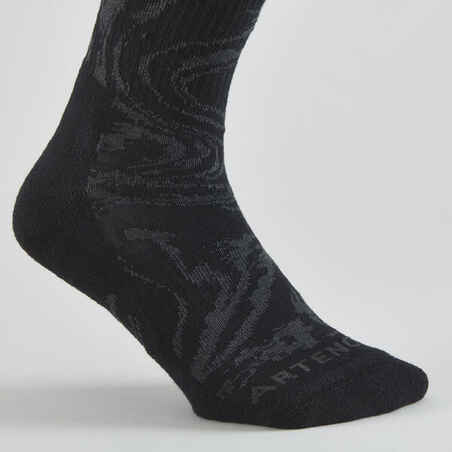 High-Cut Tennis Socks 4-Pack RS 300 - Grey/Black Print