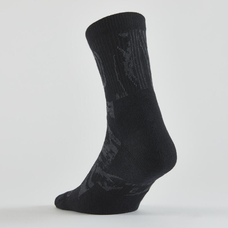 Tennissocken High 4er-Pack - RS 300 grau/schwarz Motive