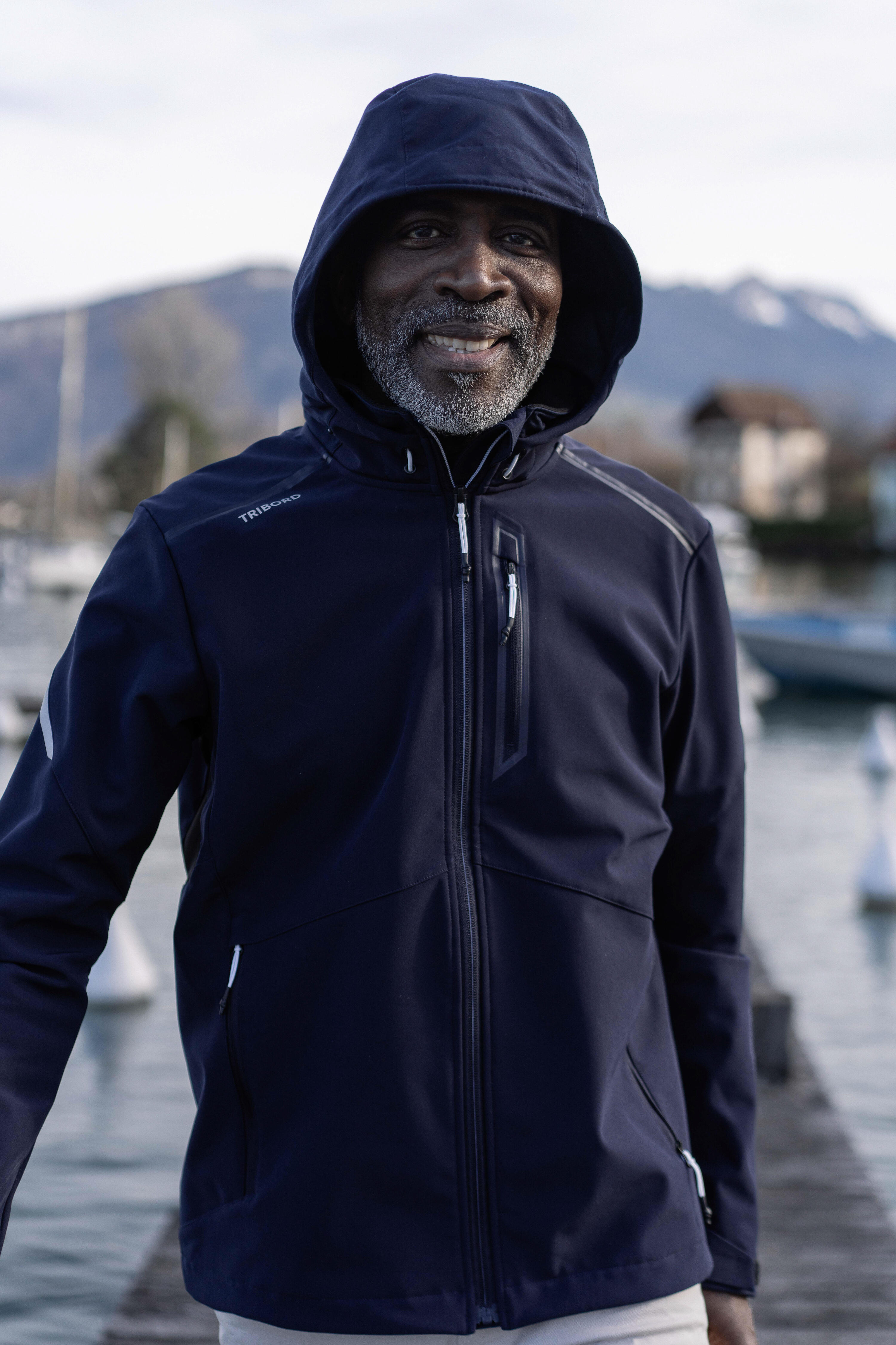 Chaqueta Hombre  Softshell perlante cortaviento Sailing azul oscuro 21/22