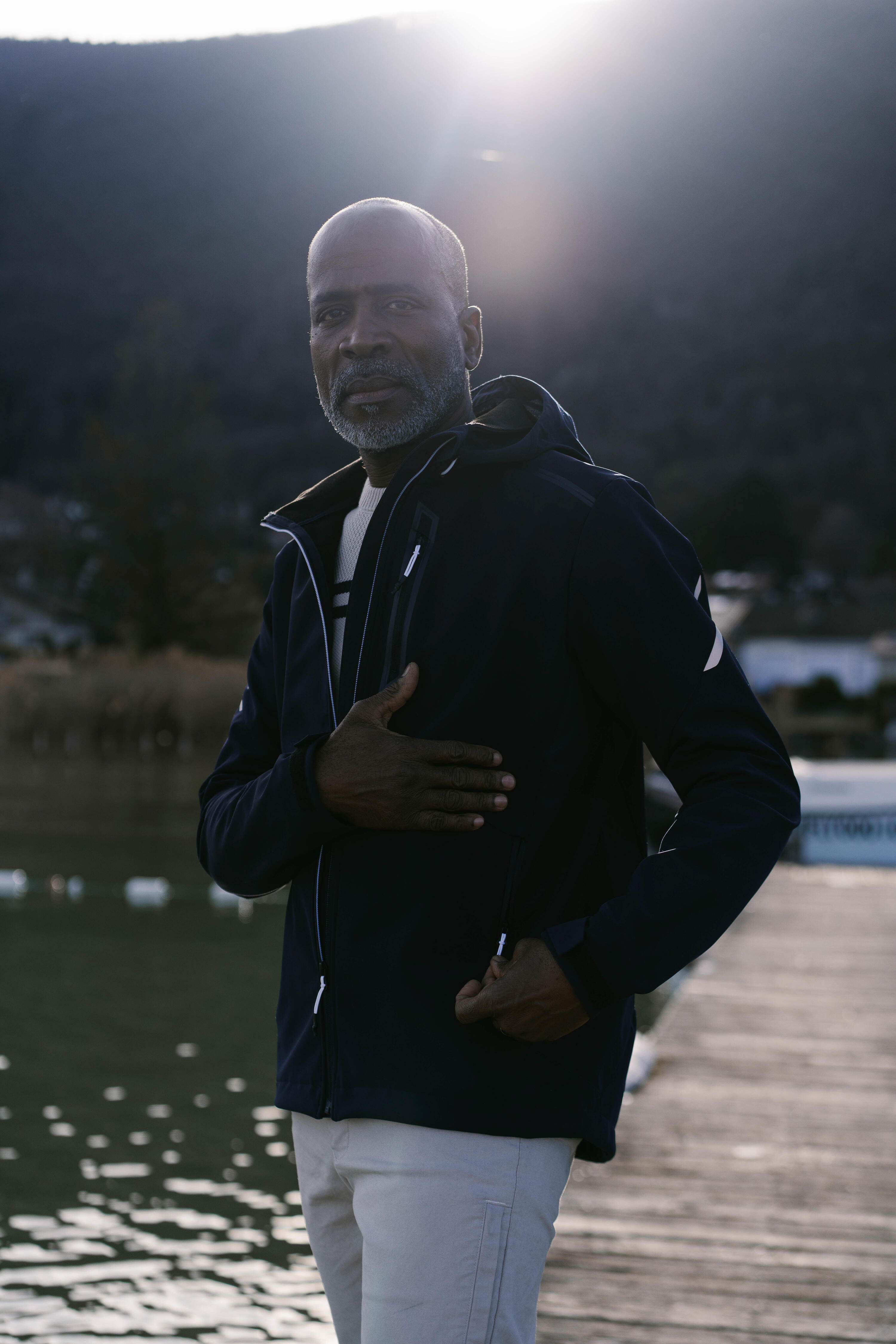 Chaqueta Hombre  Softshell perlante cortaviento Sailing azul oscuro 16/22