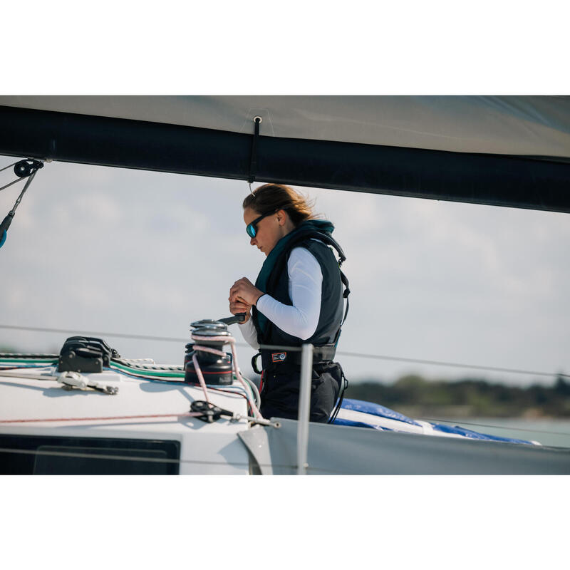Női vitorlás hosszú ujjú póló, UV-szűrős - Sailing 500