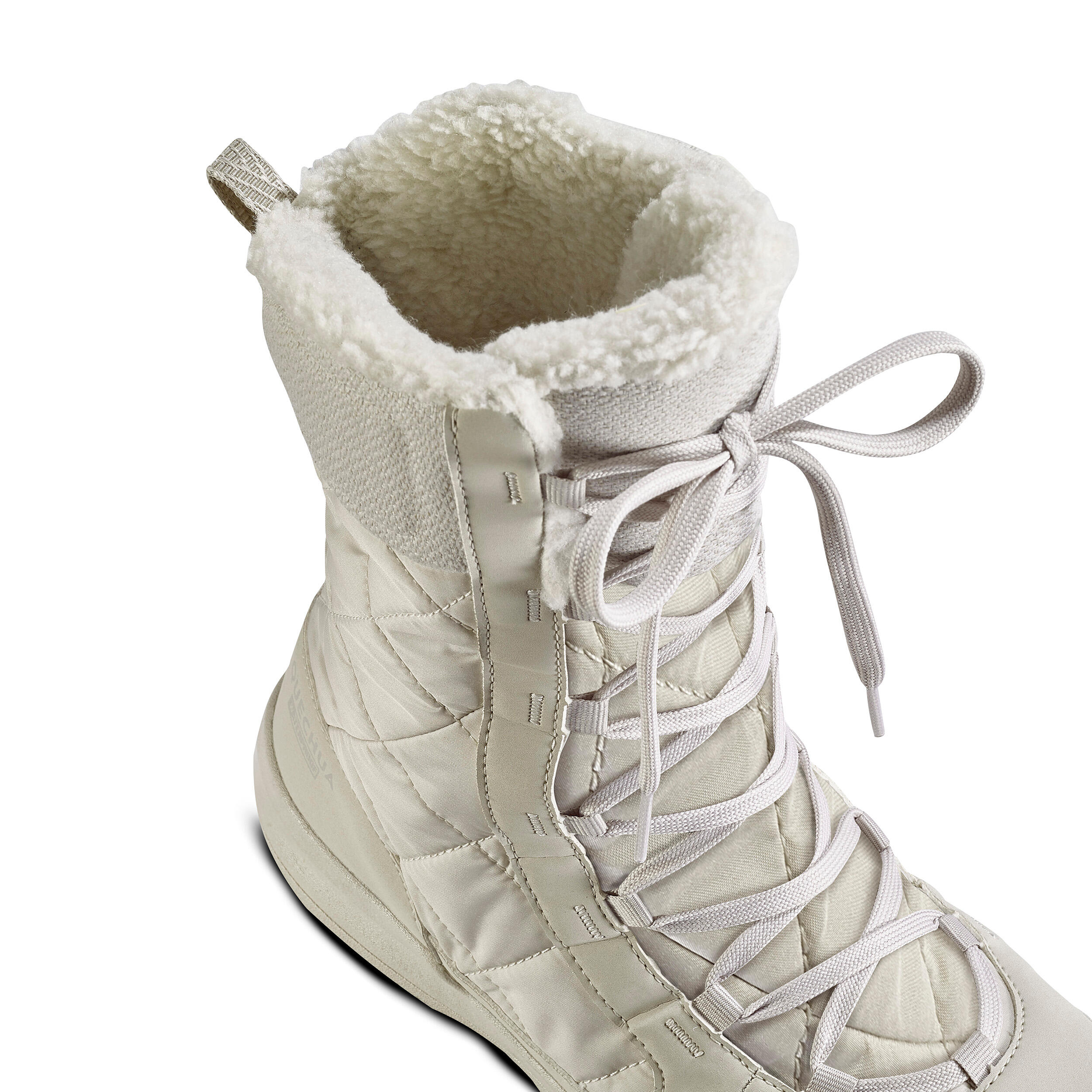 Women s warm waterproof snow boots SH500 high lace up