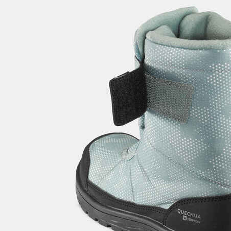 Παιδικά ζεστά αδιάβροχα μποτάκια SH100 με Velcro για πεζοπορία στο χιόνι - Μέγεθος 23.5- 38.5