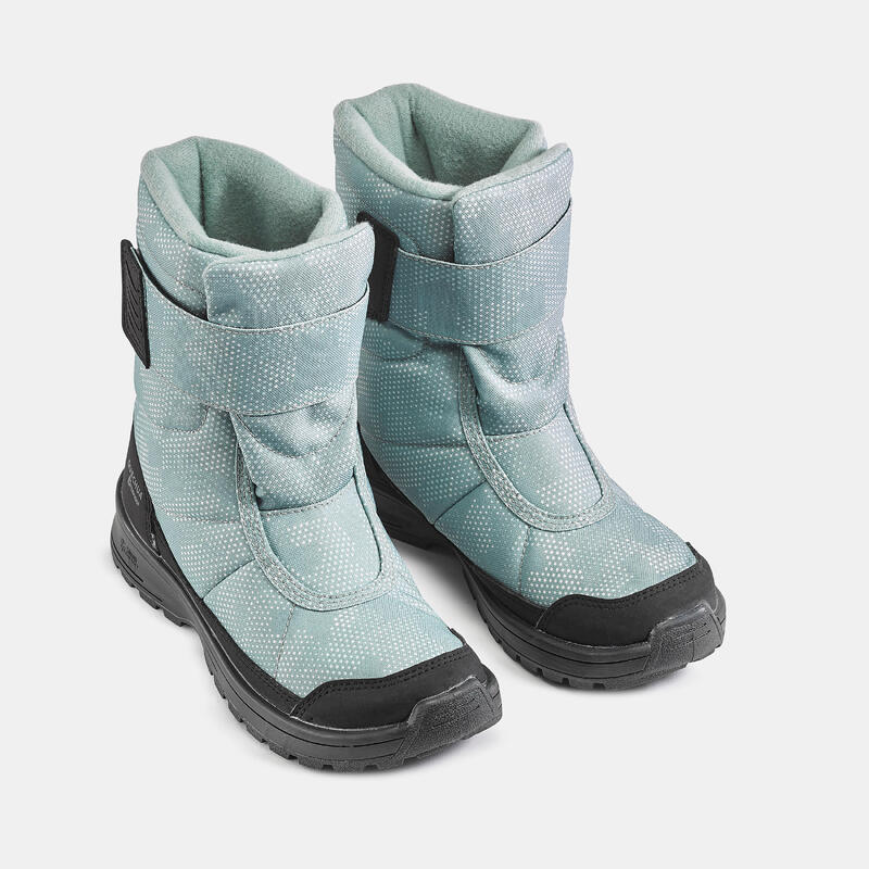 Cizme de zăpadă călduroase și impermeabile măr. 24-38, SH100 scai, verde, copii