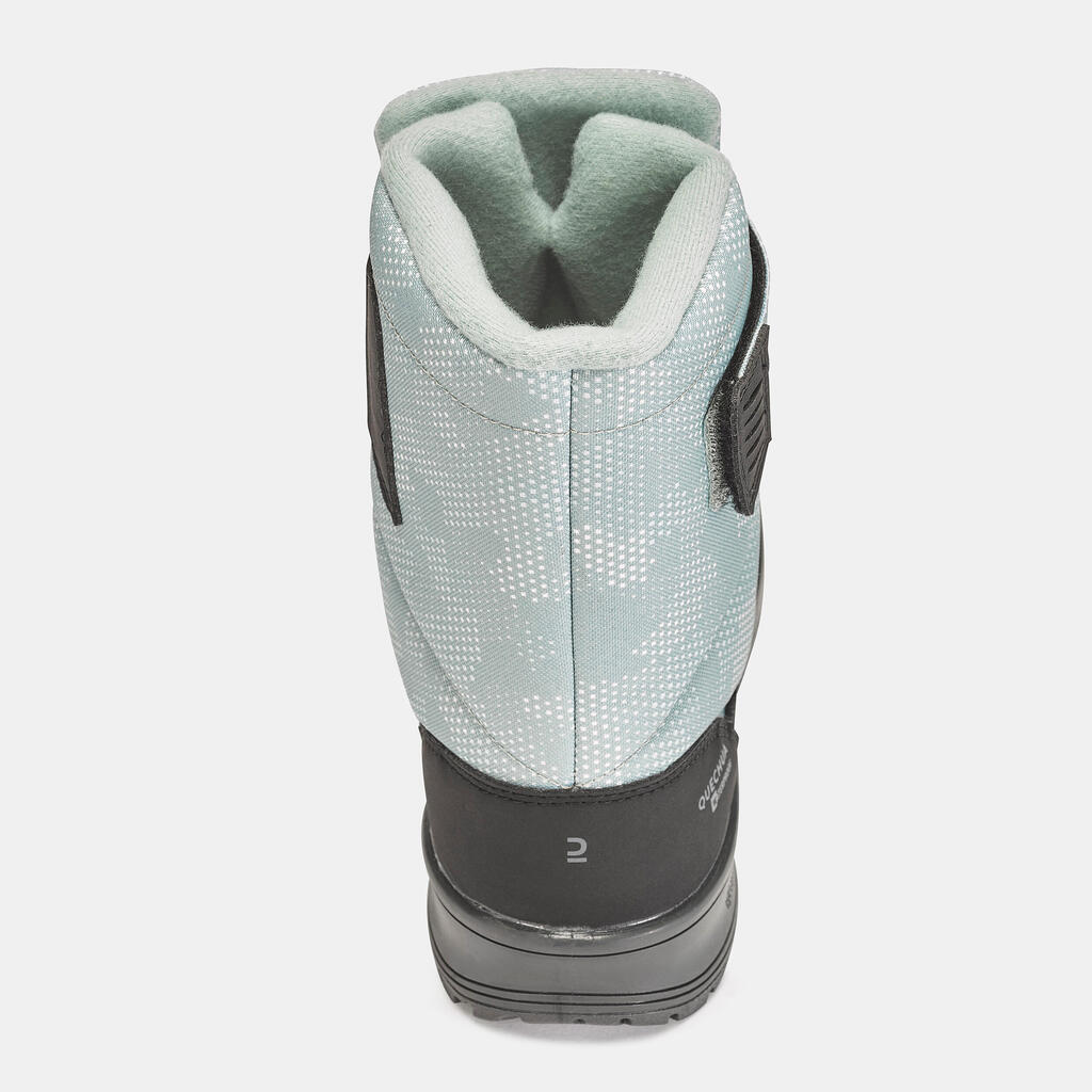 Čizme za snijeg SH100 na čičak vodootporne i tople dječje