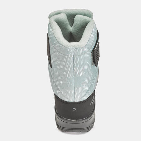 Čizme za planinarenje SH100 tople sa čičak trakom dečje- zelene 