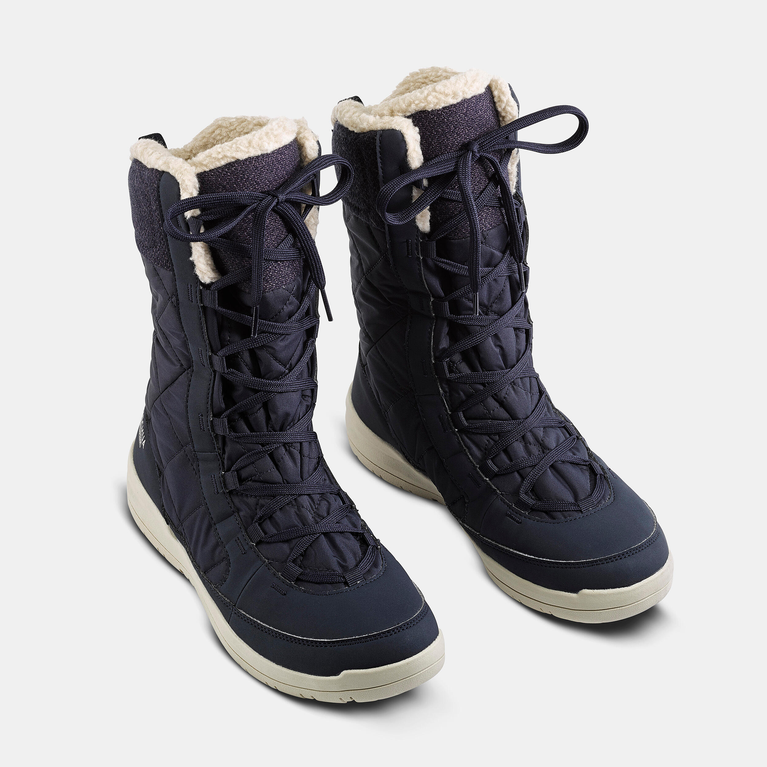 Warm waterproof snow boots - SH500 high - women's laces