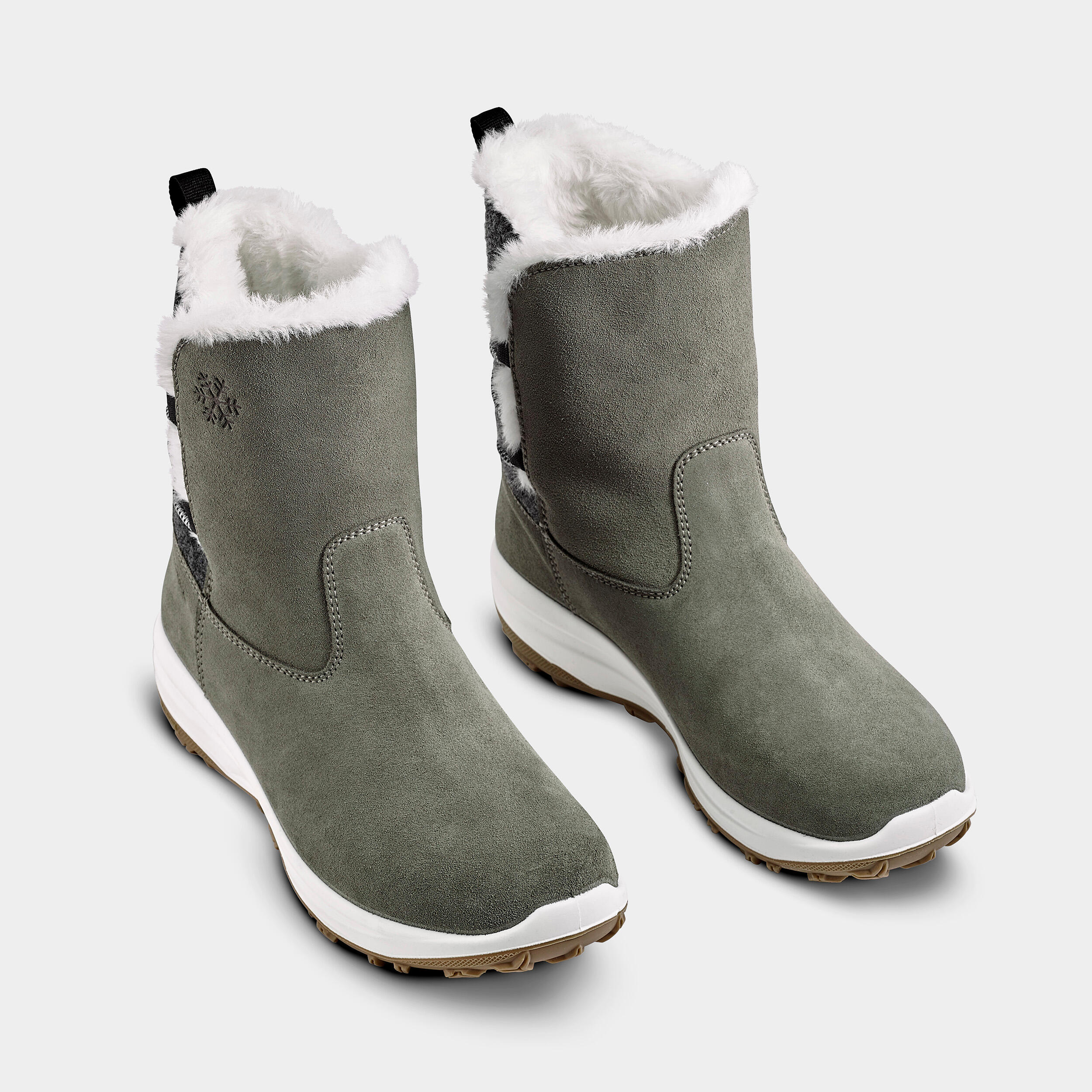 Women's warm waterproof snow hiking boots - SH500 leather 5/7