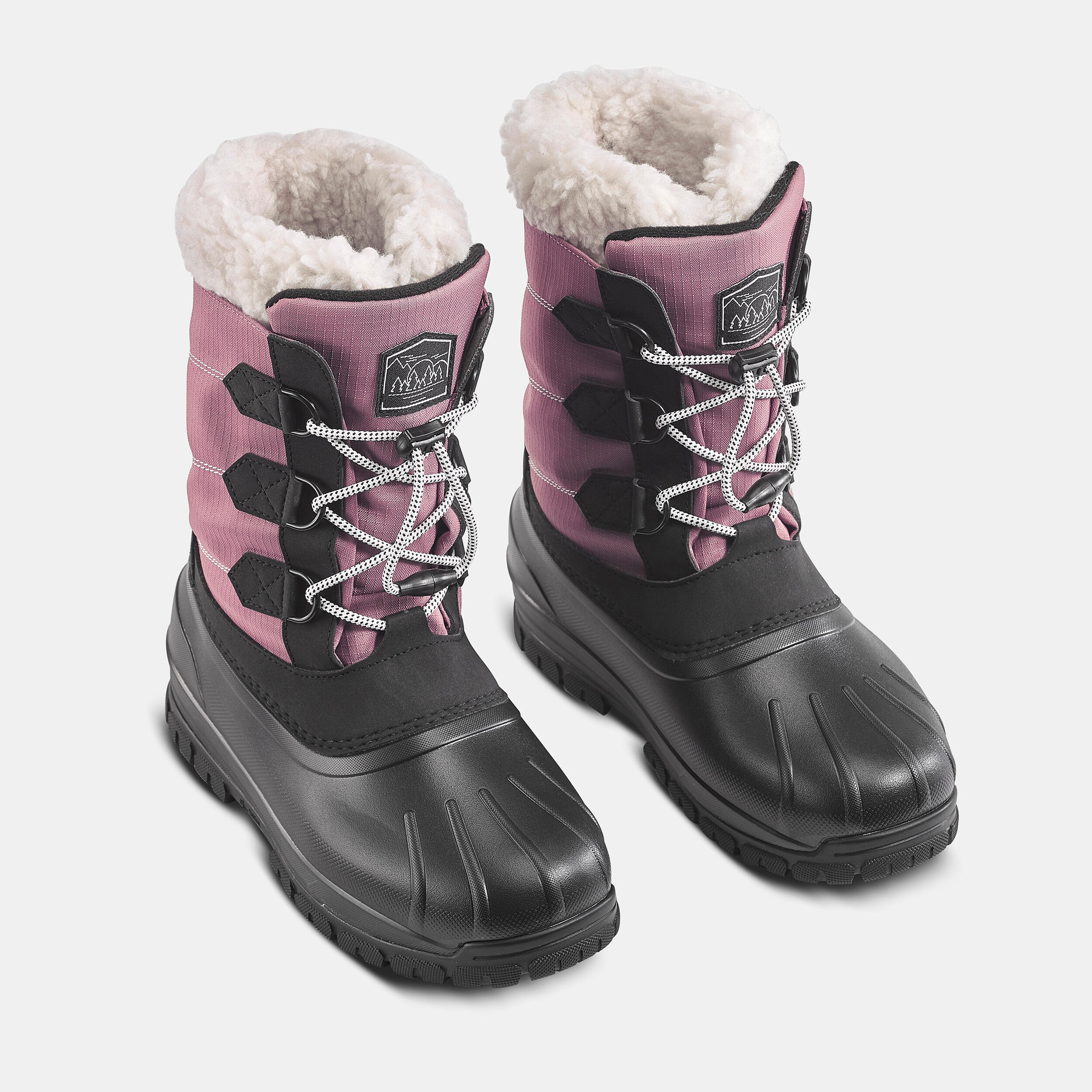 KIDS' WARM AND WATERPROOF HIKING SNOW BOOTS - SH900 - SIZE 11.5 TO 5.5 5/7