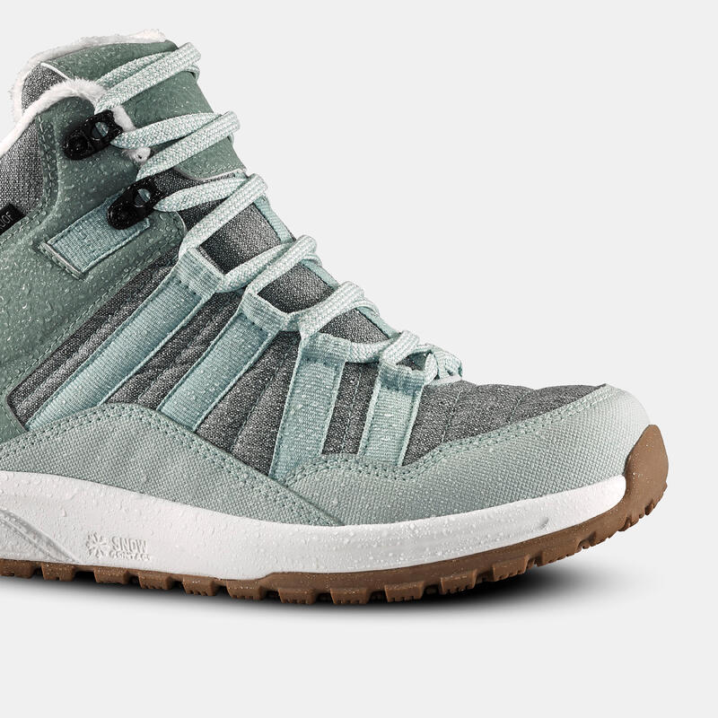 Chaussures de randonnée chaudes et imperméables femme, NH500 Mid vert