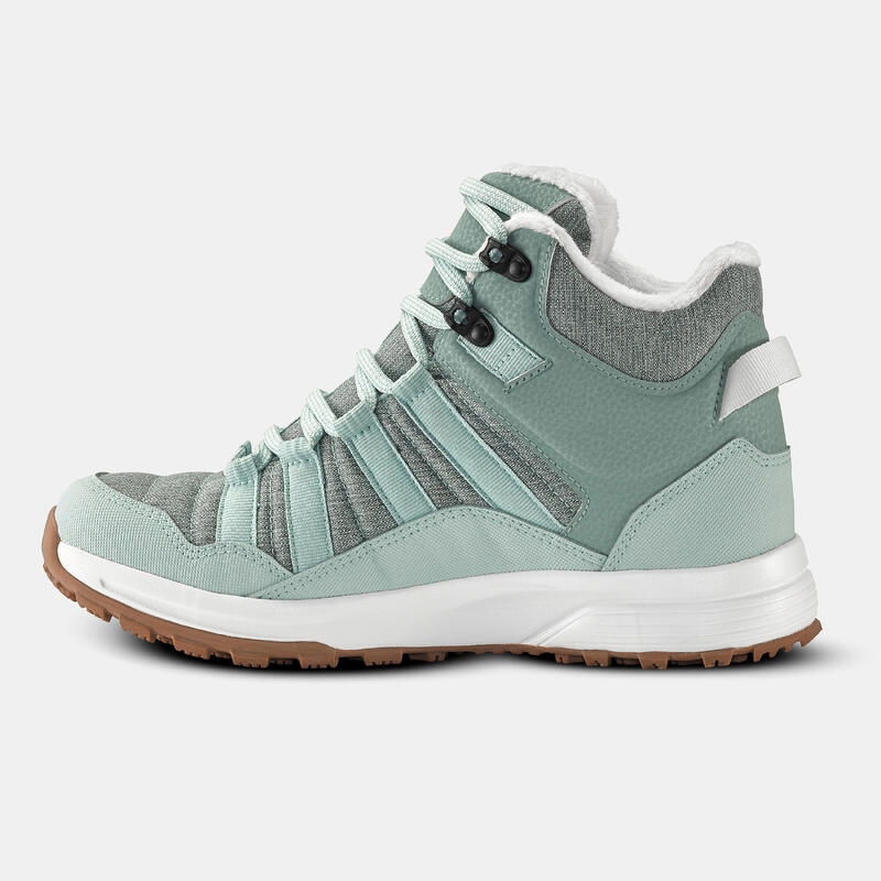 Chaussures de randonnée chaudes et imperméables femme, NH500 Mid vert