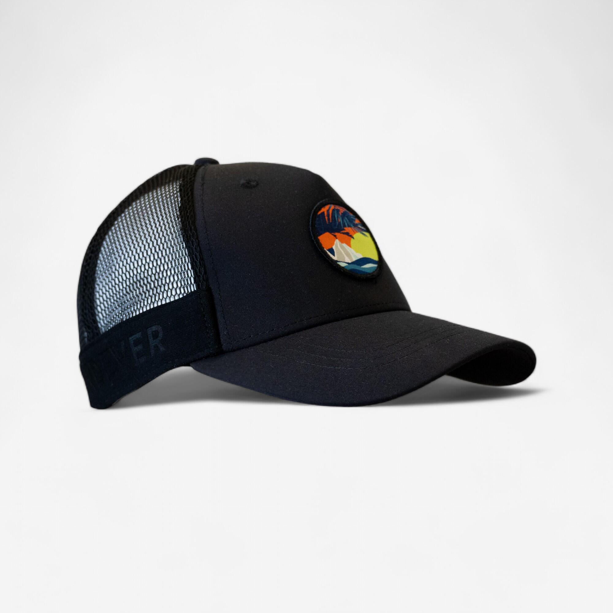 Adult Trucker Style Beach Cap - Black 1/6